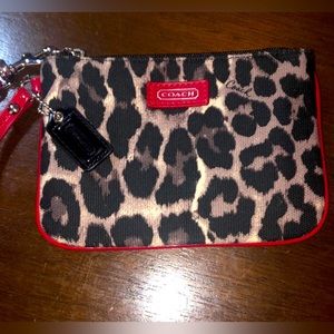 EUC Coach Animal Print Wristlet